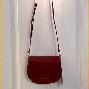 Cole Haan Burgundy Pebble Leather Crossbody
